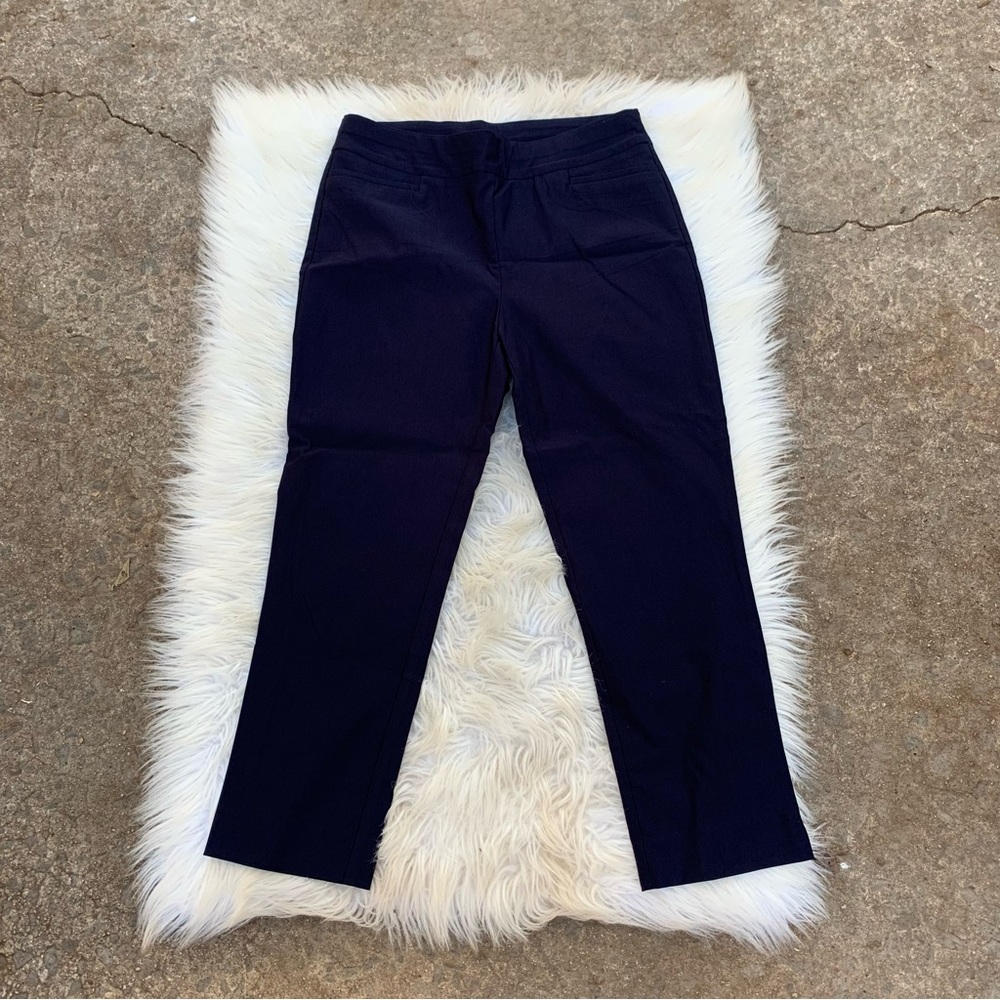 Chicos Navy Blue Pull On Crop Pants